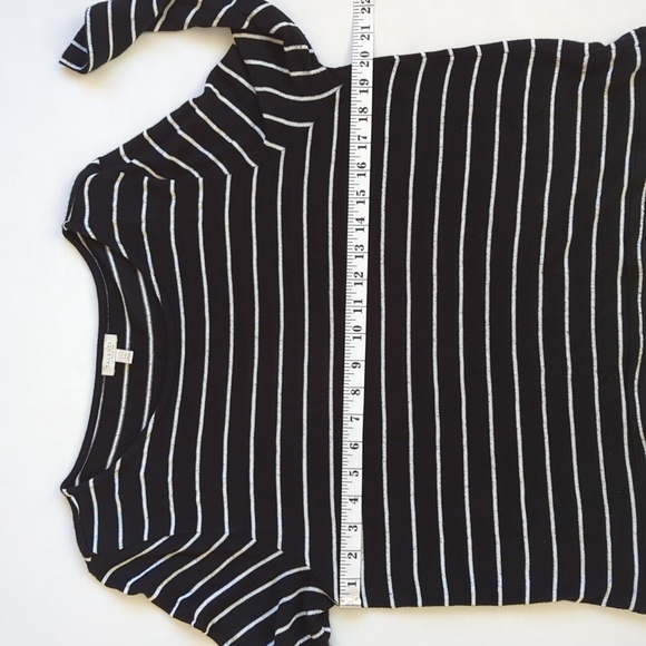 Talbots Striped Rayon Blend Top Large Petite Black White Stripes - Picture 12 of 16